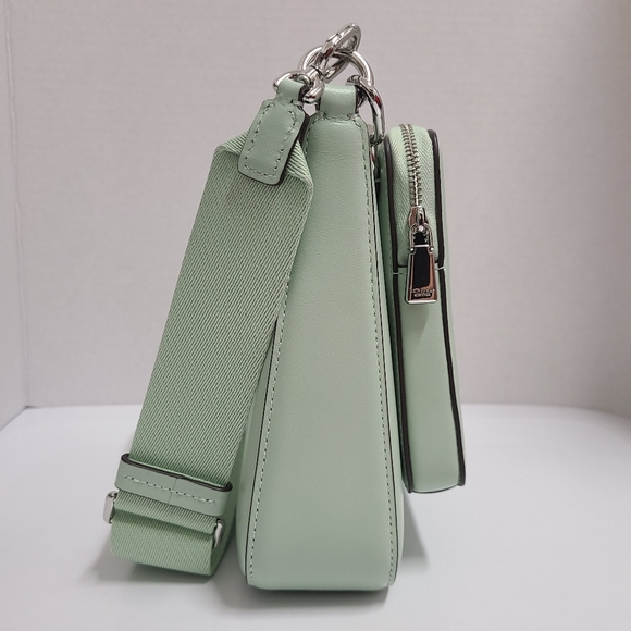 Kate Spade NY LABEL Smooth Leather 3-in-1 Crossbody Bag in Mint Green Pistachio - Picture 9 of 16